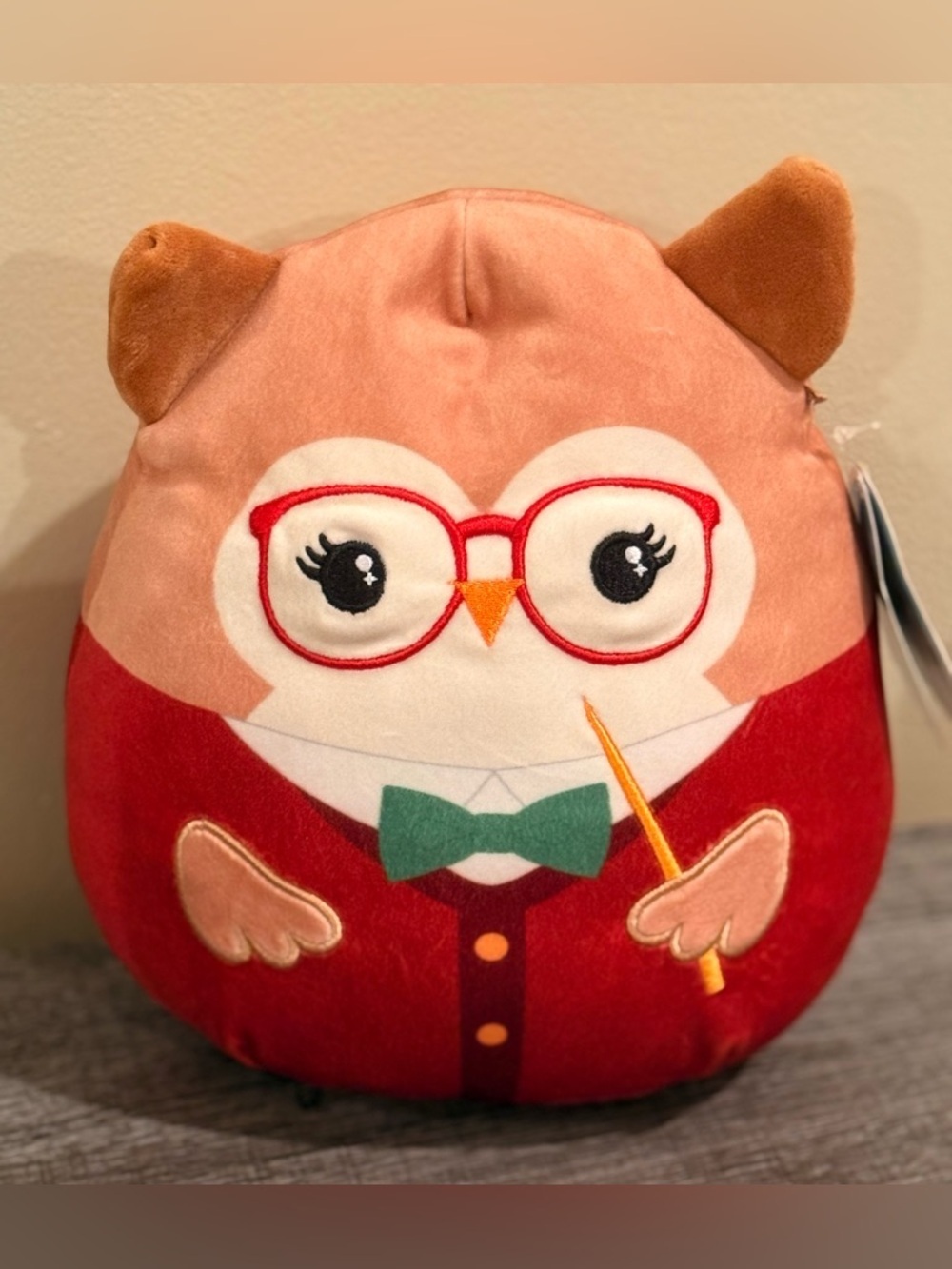 Squishmallows Jaydelle Owl Teacher Plush Glasses Red Kellytoy 8” With Tag